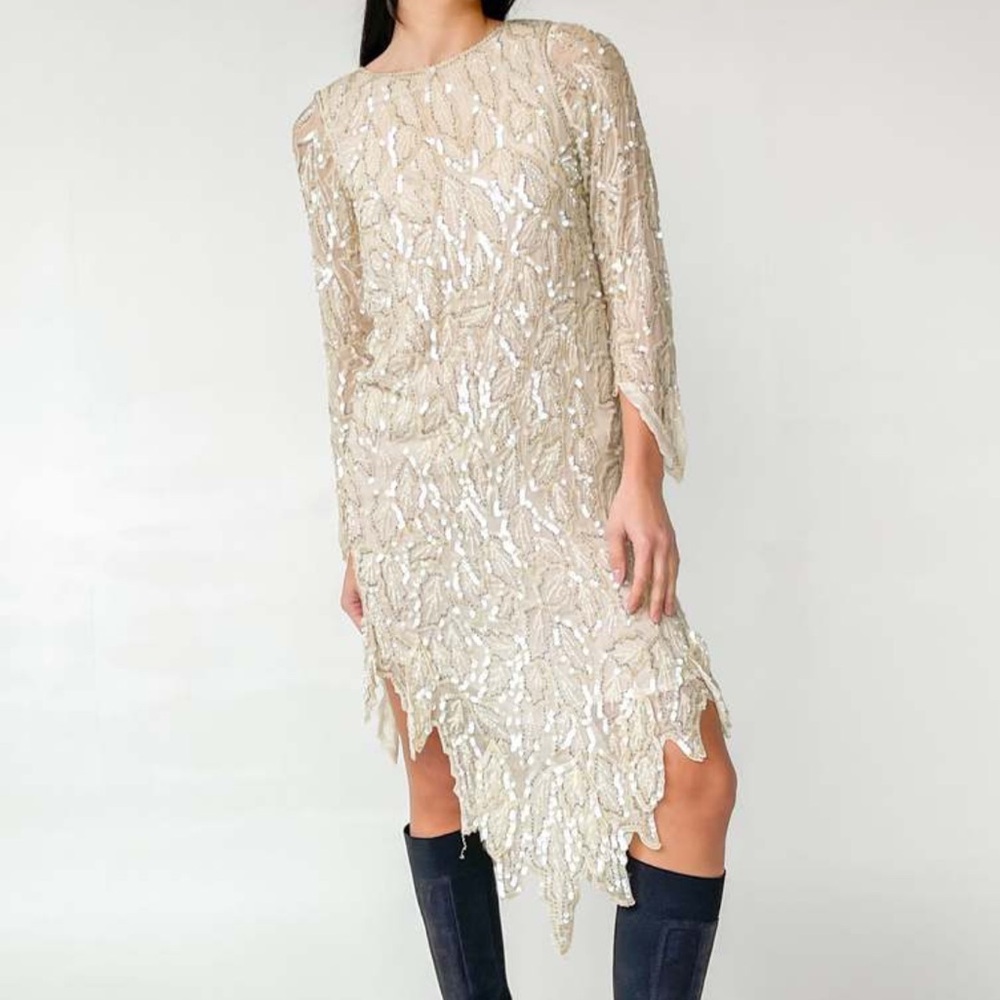 Vintage Beaded Dress M